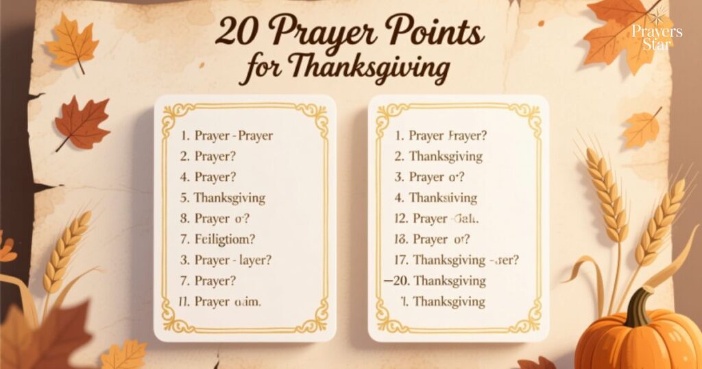 20 Prayer Points for Thanksgiving